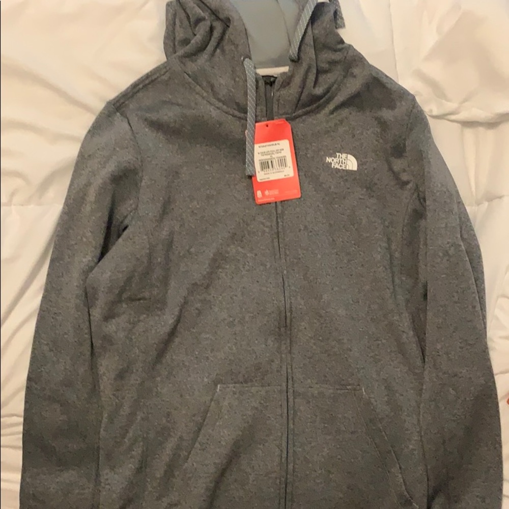 North face grey zip up